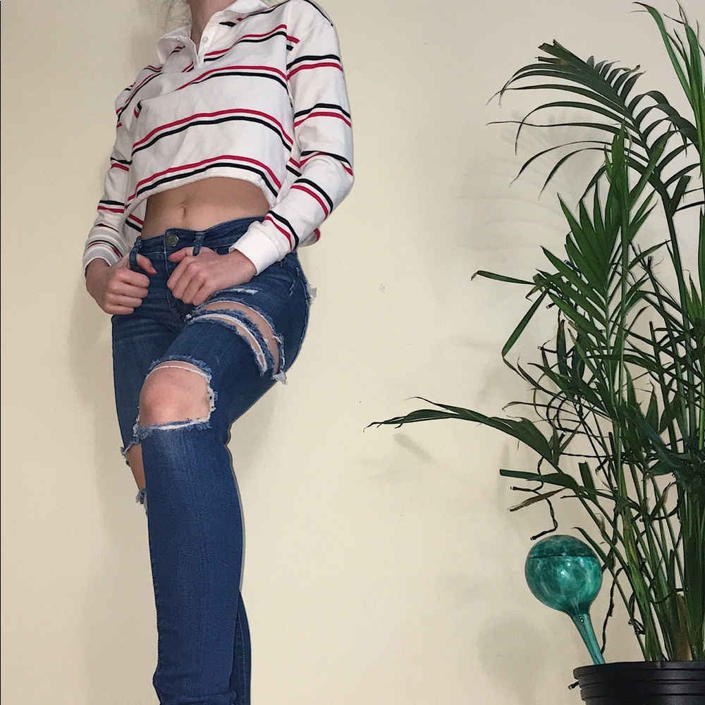 Cropped Charlotte Russe Long Sleeve Shirt